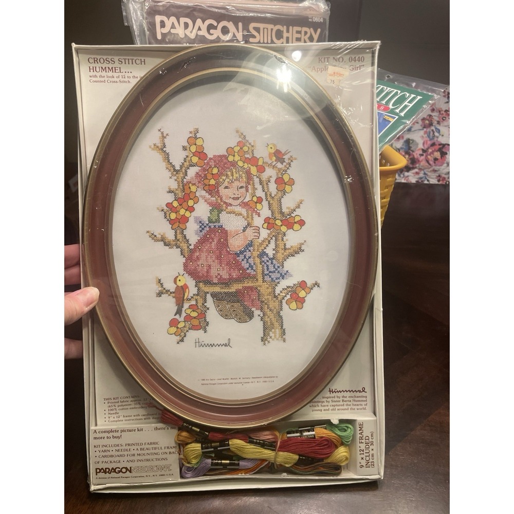 Vintage Paragon Needlecraft Kit 0440 Apple Tree Girl Hummel NEW Complete Frame